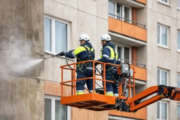 Mytí fasád panelový dům