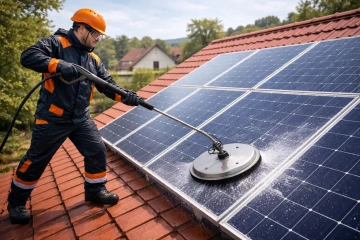 Mytí solárních panelů