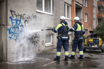 Odstranění graffiti z fasády